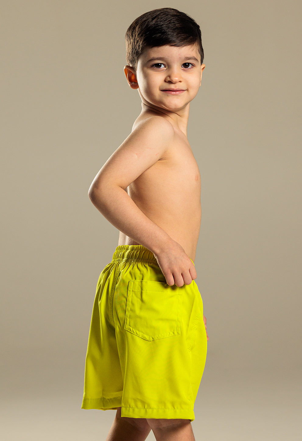 Bermuda Beach Elast Infantil Verde Lima