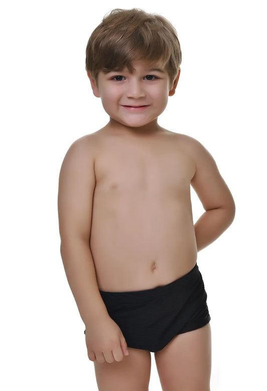 Sunga Short Infantil Canelado Preto