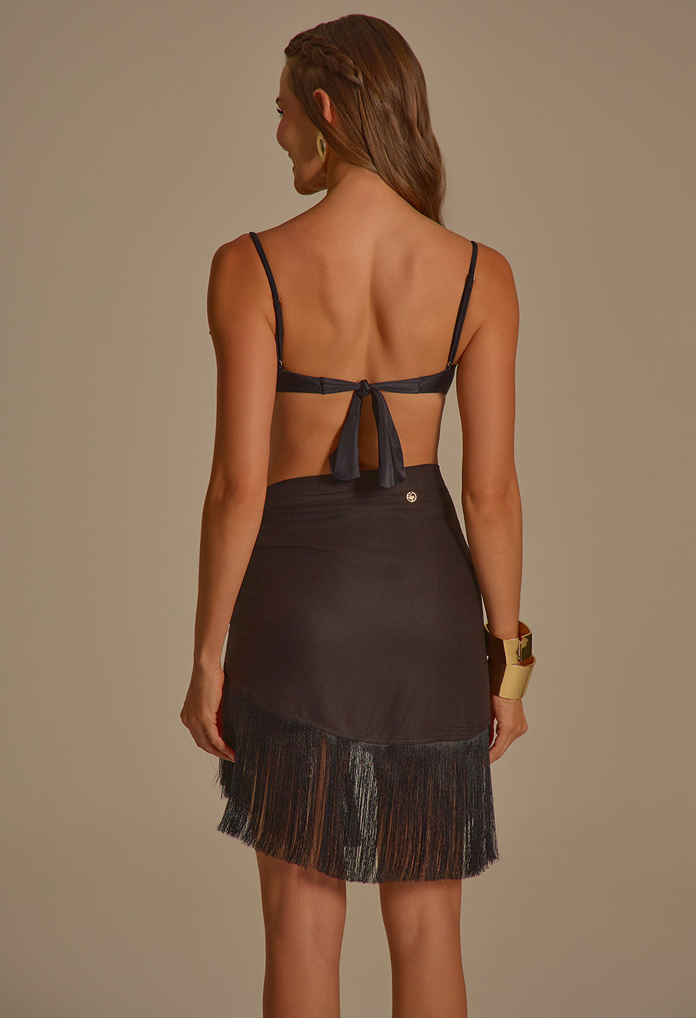Mini Saia Com Franja TNY Preto
