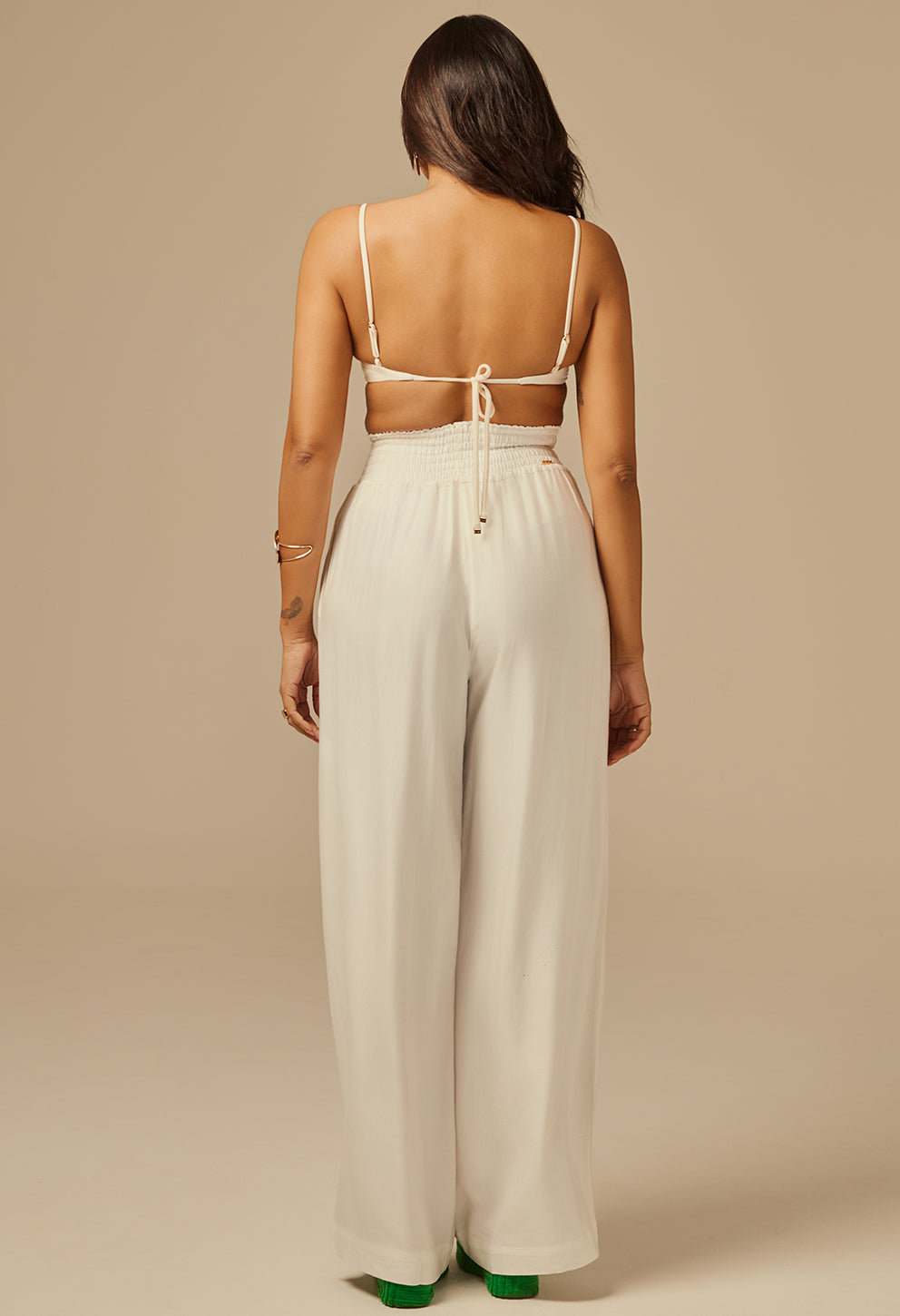 Calça Pantalona Donatella MD Off White