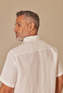 Camisa Linho Slim Manga Curta Off White