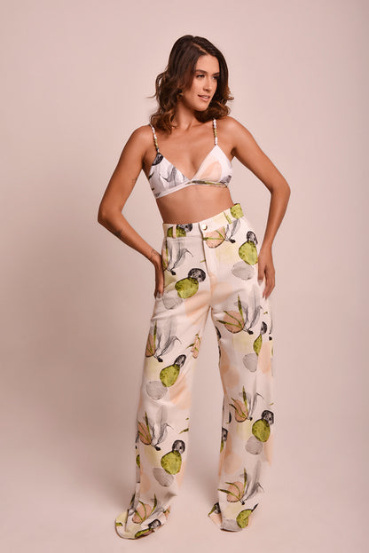 Calça Pantalona Malu Champanhe