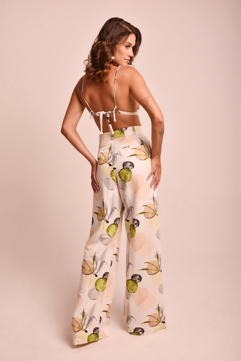 Calça Pantalona Malu Champanhe