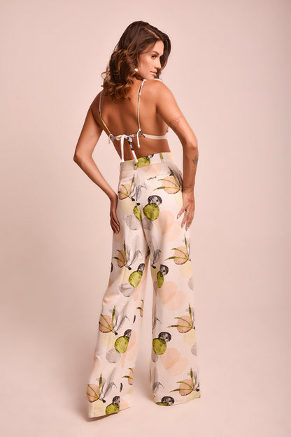 Calça Pantalona Malu Champanhe