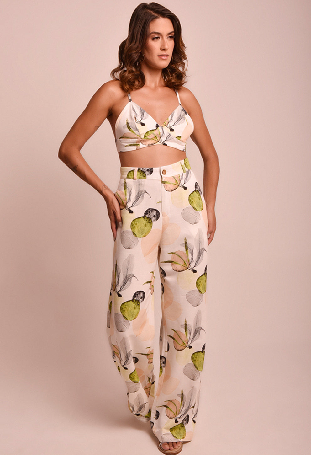 Calça Pantalona Malu Champanhe