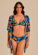 Kaftan Curta Com Nó Malha Blues