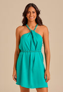 Vestido Jessica Curto Com Cinto Azulejo