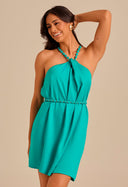 Vestido Jessica Curto Com Cinto Azulejo