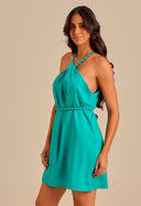 Vestido Jessica Curto Com Cinto Azulejo