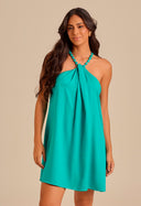 Vestido Jessica Curto Com Cinto Azulejo