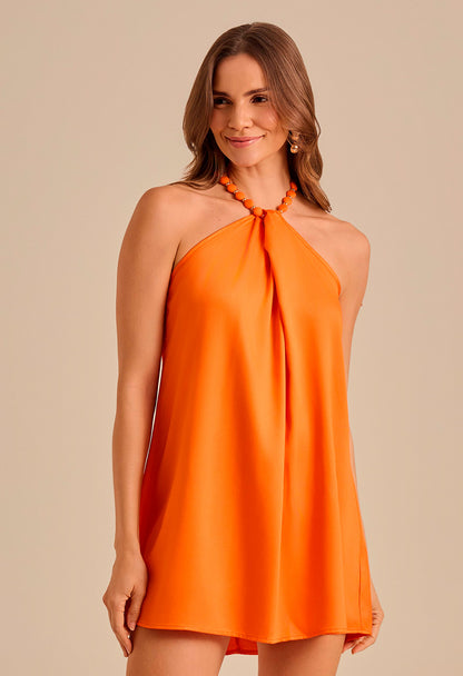 Vestido Jéssica Curto Com Cinto Doce Tangerina