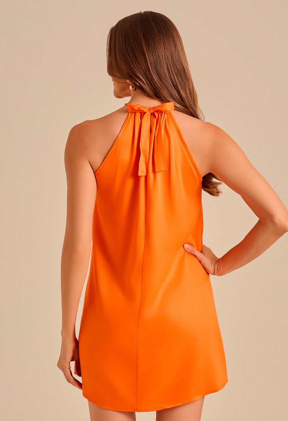 Vestido Jéssica Curto Com Cinto Doce Tangerina