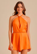 Vestido Jéssica Curto Com Cinto Doce Tangerina