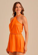 Vestido Jéssica Curto Com Cinto Doce Tangerina