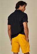 Camisa Linho Slim Manga Curta Ant Preto