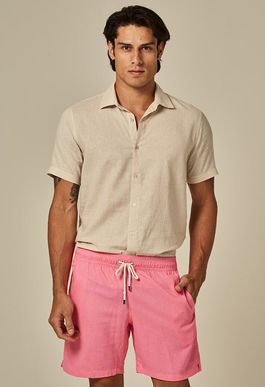 Bermuda Casual Linho Pink dream