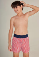 Bermuda Casual Náutica Infantil Vermelha/Marinho