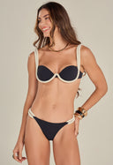 Calcinha Anne Puff Duo Preto/Off PG