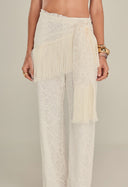 Saia Lenço Com Franja Off White PG
