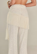 Saia Lenço Com Franja Off White PG