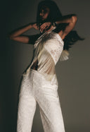 Saia Lenço Com Franja Off White PG