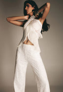Saia Lenço Com Franja Off White PG
