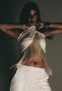 Saia Lenço Com Franja Off White PG