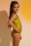 Maiô Dupla Face Infantil Corais