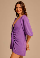 Kaftan Curta Com Nó Malha Místico
