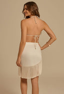 Mini Saia Com Franja Mlv Off White