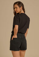 Short Jeans Mini Basic Preto