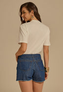 Short Jeans Mini Basic Azul Médio