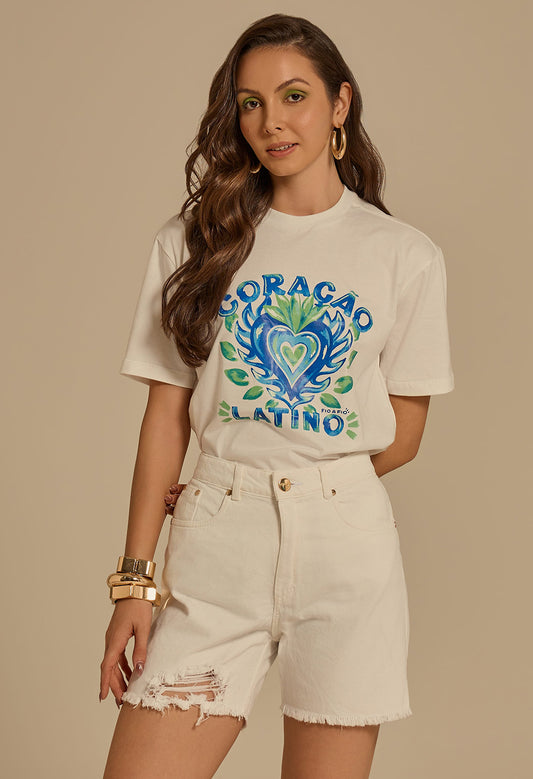 Bermuda Jeans Basic Branco