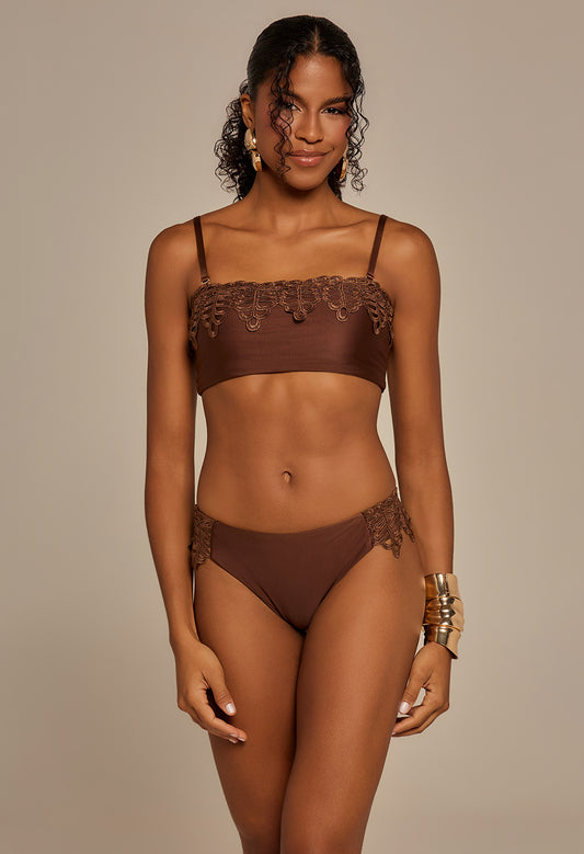 Calcinha Básica Com Guipir Cacau