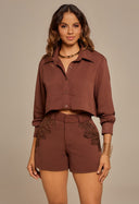 Short Leticia Com Guipir Cacau