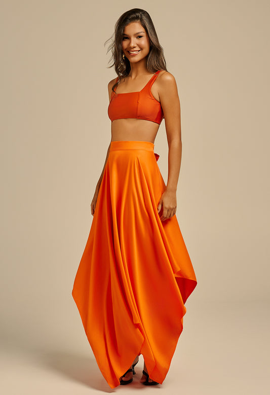 Saia Aline Doce Tangerina