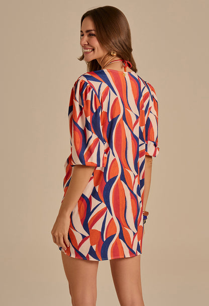 Kafta Curta Com Nó Malha Samba De Verão