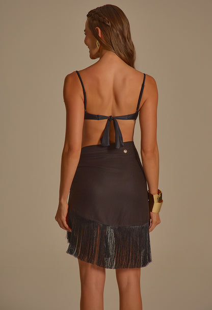 Mini Saia Com Franja TNY Preto