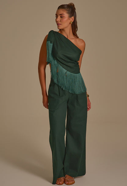 Mini Saia Com Franja Mlv Verde FAF