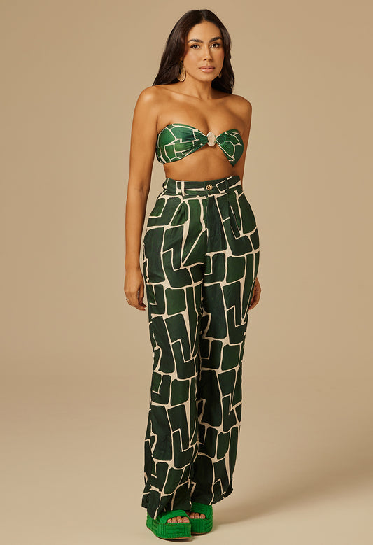 Calça Pantalona Social Mosaico