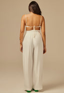 Calça Pantalona Donatella MD Off White