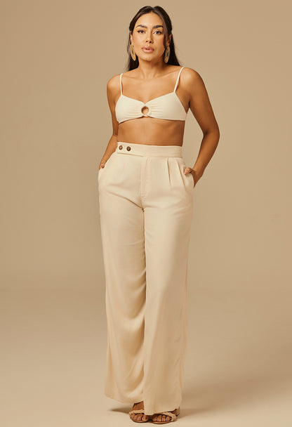 Calça Pantalona Brena Calcário