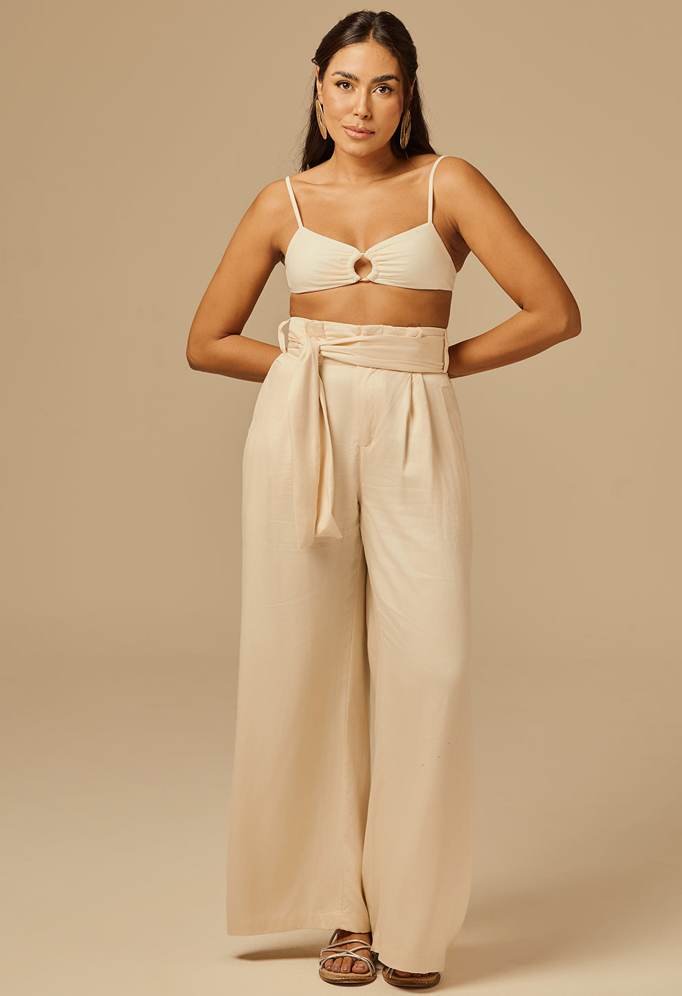 Calça Pantalona Glória Calcário