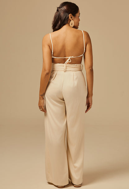 Calça Pantalona Glória Calcário