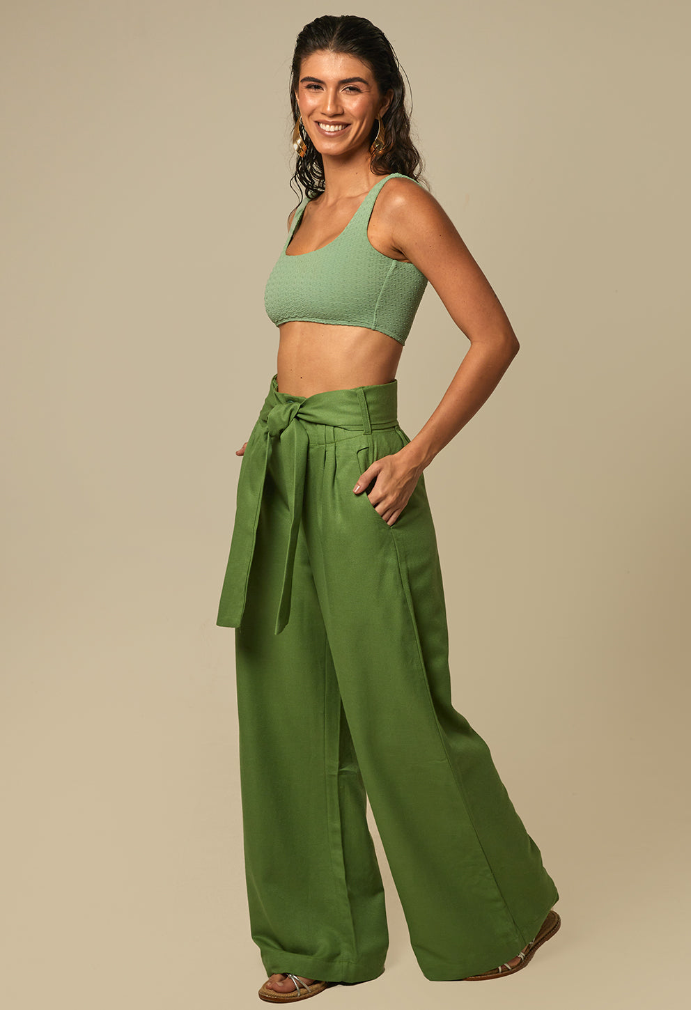 Calça Pantalona Glória Pistache