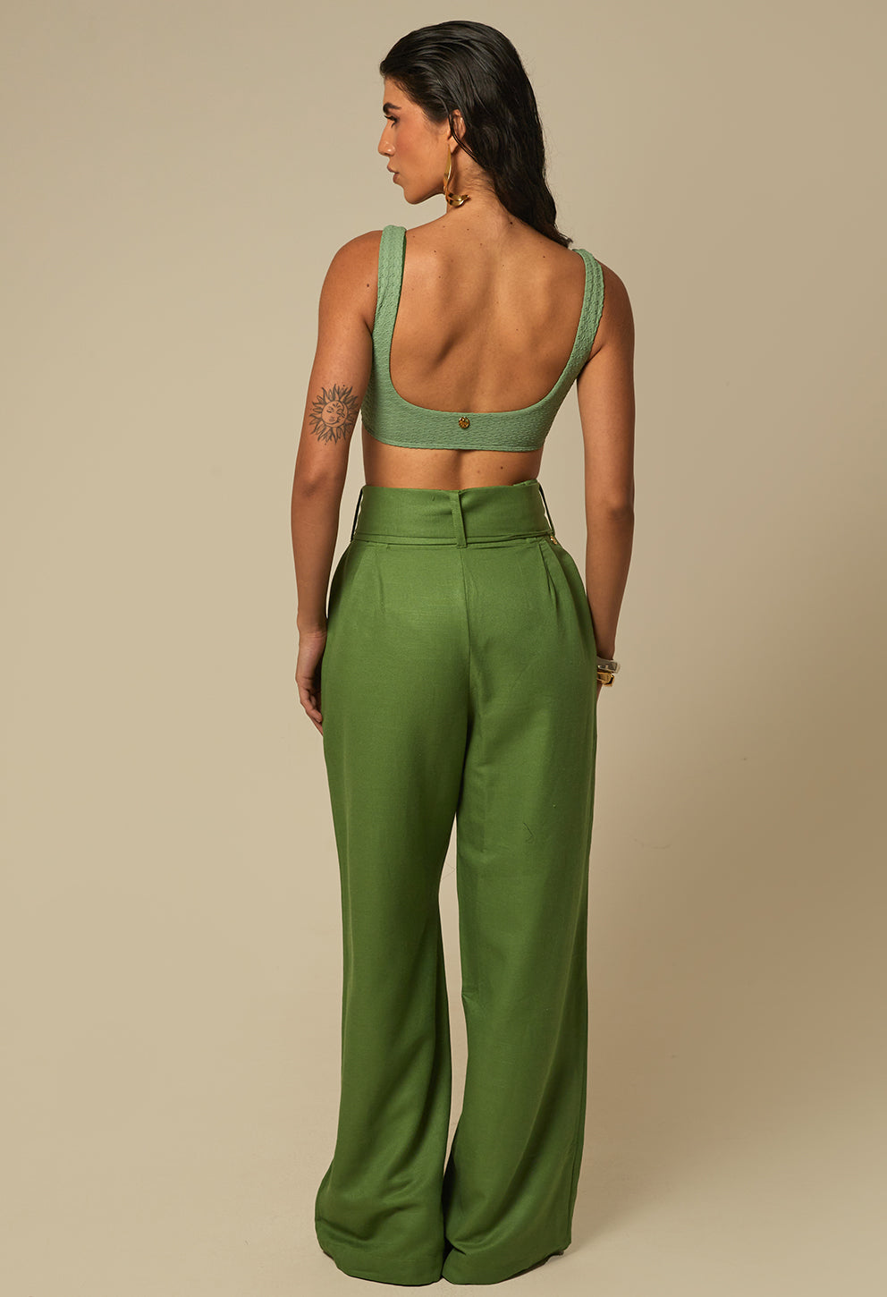 Calça Pantalona Glória Pistache