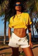 Short Jeans Recortes Off White