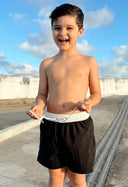 Bermuda Casual Búzios Infantil Preto e Off White