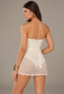 Saia Mini Transpassada Mg Off White